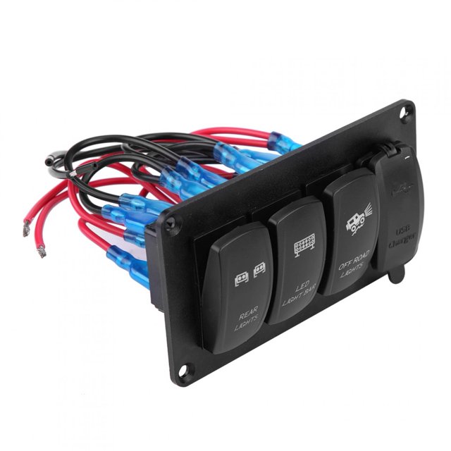 Loewten Led Light Bar Switch, Waterproof Dual Light Switch, For Cars, Motorcycles Other Vehicles Yachts, Trailers Buses, Ships, Cars