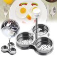 thumbnail image 1 of Kitchen Utensils Set Stainless Egg Poacher Egg Poacher Pan Poached Egg Cooker Nonstick Poached Egg Pan Boiled Eggs Maker Egg Pan With 3 Cups Egg Cooker Poached Egg Maker For Kitchen 2PCS Silver, 1 of 8