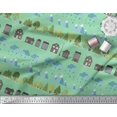 thumbnail image 3 of Soimoi Modal Satin Fabric Tree,House & Raindrop Nature Print Fabric by Yard 42 Inch Wide, 3 of 3