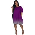 thumbnail image 3 of MesaSe Robes Décontractées Grande Taille pour Femmes Manches Courtes Mi-Longues Dégradé Été, 3 of 6