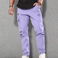 thumbnail image 1 of LSLJS Men Casual Multiple Pockets Outdoor Straight Type Fitness Pants Cargo Pants Trousers, 1 of 6
