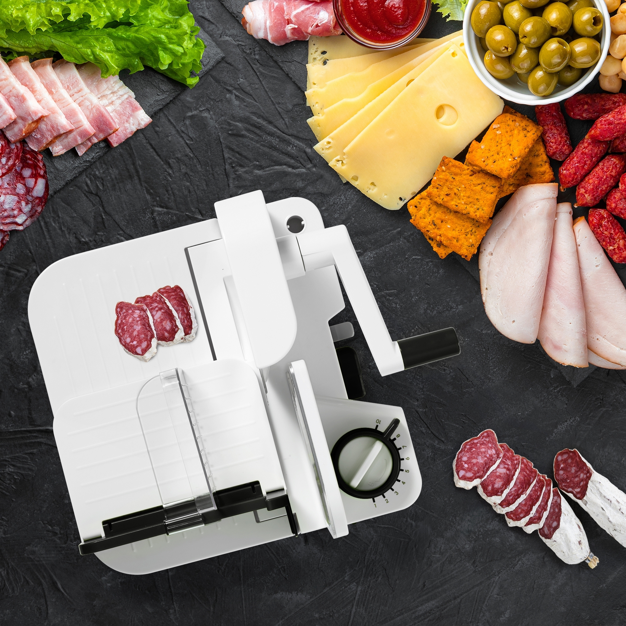 Starfrit Deli Slicer,  Adjustable Food Slicer for Meat, Cheese, Bread and Vegetables