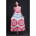 thumbnail image 3 of Bimba Robe Longue Maxi de Soirée pour Femmes en Rayonne Teinture sur Nœuds Imprimée, Dos Nu, à Bretelles Spaghetti - Très Petit, 3 of 5