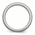 thumbnail image 2 of Titanium Grooved Sterling Silver Inlay 8mm Brushed/Antiqued Band Size 8.5, 2 of 6