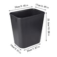 thumbnail image 3 of Space Saving Trash Wastebasket Fits Under Desk And Small Narrow Spaces In Commercial Kitchen Home Office And Dorm Easy To Clean Black One Size Utility, 3 of 4