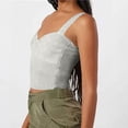 thumbnail image 4 of Timegard Going out Tank Top for Women Ruched V Neck Slim Comfy Knit Tee Sleeveless Top Solid Color, 4 of 7