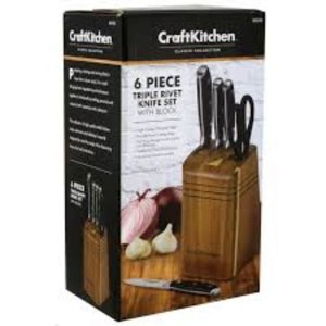 CRAFTKITCHEN™ 6 PIECE CUTLERY / KNIFE BLOCK SET