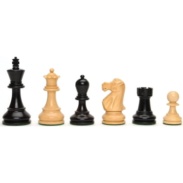 WE Games Pièces d'Échecs Style Jacques - Noir Poli à la Main et Bois de Kari 3,65 Pouces Très Grand