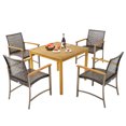 thumbnail image 1 of Gymax 5 PCS Patio Dining Set Acacia Wood Table w/ 1.9'' Umbrella Hole Wicker Armchairs, 1 of 10