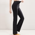 thumbnail image 2 of Womens Solid Color Straight Tube Slightly Flared High Waist And Hip Lifting Exercise Fitness Yoga Pants, 2 of 6