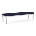 thumbnail image 1 of Lenox Steel Reception Waiting Room 3-Seat Bench / Silver Steel / Navy Blue, 1 of 5