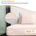 thumbnail image 3 of 600 TC Egyptian Cotton RV King Bed Sheet Set Include's - 18" inch Deep Fitted Sheet | 1 Flat Sheet | 2 Pillowcases | Peach Solid, 3 of 7