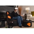 thumbnail image 2 of Siteazee Indoor Orange Pouf – Waterproof Oxford Fabric Bean Bag Seat with Quilted Top for Living Room or Game Rooms, 2 of 5