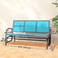 thumbnail image 3 of Outsunny 3-Seat Outdoor Glider Chair, Patio Rocking Chair, Blue, 3 of 10