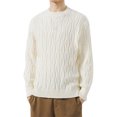 thumbnail image 1 of Styesk Mens Sweater Comfy Soft Oversized Sweater Solid Color Pullover Sweater Casual Loose Sweaters Cable Knit Crewneck Sweater with Ribbing Edge, 1 of 6