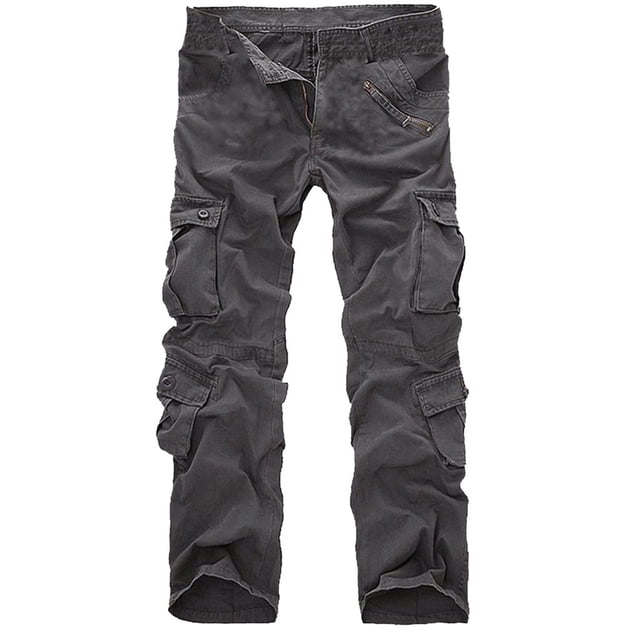 Mens Work Pants Cargo Mens Fashion Casual Cotton Multi-pocket Outdoors Work Trouser Cargo Long Pants