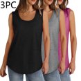 thumbnail image 2 of Plebaso Lot de 3 Débardeurs pour Femmes Décontractés d'Été Sans Manches Amples Col Rond T-Shirts Basiques pour Dames, 2 of 7