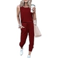 thumbnail image 2 of FAIWAD Women's 2 Piece Outfit Sleeveless Round Neck Tops with Sweatpants Active Tracksuit Lounge Wear, 2 of 5