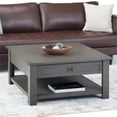 thumbnail image 2 of Simpli Home Monroe Solid Acacia Wood Coffee Table with Two Drawers and Open Storage, Farmhouse Gray, 2 of 8