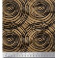 thumbnail image 1 of Soimoi Brown Poly Georgette Fabric Spiral & Geometric Print Sewing Fabric Yard 52 Inch Wide, 1 of 3