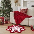 thumbnail image 1 of UsRHHA Snowflake Christmas Rugs, Red White Shaped Floor Mat for Living Bedroom, Holiday Kitchen Bath Decor, 1 of 6