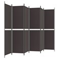 thumbnail image 3 of vidaXL 6-Panel Room Divider Brown 300x200 cm Fabric, 3 of 5