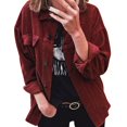 thumbnail image 1 of Women‘s Corduroy Jackets Cardigan Button-down Outwear Blouse Tops Shirt, 1 of 6