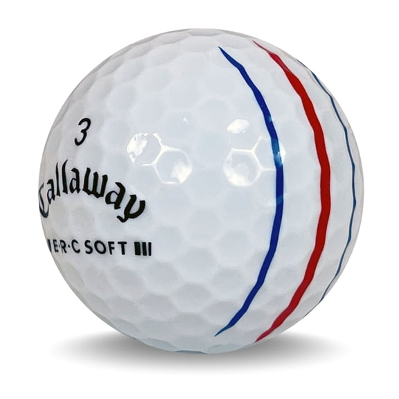 Mulligan 24-Pack Callaway ERC Soft Triple Track Recycled Golf Balls, 5A Grade – Used Golf Balls, White