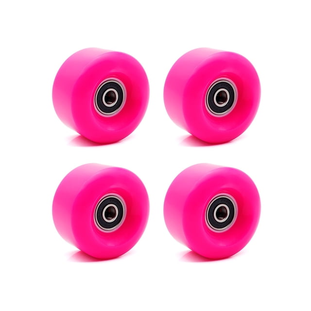 4 Pcs Roues de Patin de Remplacement Accessoires Modifiés Roues Épaisses pour Patins à Roues Alignées avec Roulements Accessoire de Sport de Patinage Rouge Rose
