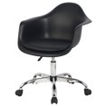 thumbnail image 3 of Hodedah Chaise de Bureau/bureau Pivotante Réglable Arrière en Plastique en Noir, 3 of 7