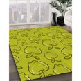 thumbnail image 3 of Ahgly Company Tapis d'Intérieur Lavable en Machine Carré Transitionnel Jaune Foncé Vert, 5 Pieds Carré, 3 of 7
