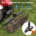 thumbnail image 1 of Heavy Duty Tow-Behind Landscape Rake for Lawn Tractor, ATV/UTV – 48/60 Inch Pine Straw & Dethatcher, Steel Spring Rake, 17 Coil Tines, 2" Receiver Hitch – Efficient for Leaves, Pine Needles, Grass, 1 of 6