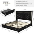 thumbnail image 4 of SIBEDS Full LED Bed Frame with Galaxy Projector, Charging Station, 52" Headboard & 2 Drawers, No Box Spring Required, PU Black, 4 of 9