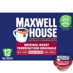 Maxwell House Original Roast Coffee 100% Compostable K Cup Coffee Pods, 12 Pods, Medium