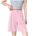 thumbnail image 1 of Timegard Formal Shorts for Women Ruched Wide Leg High Waisted Business Casual Knee Length Shorts with Pockets, 1 of 3
