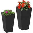 thumbnail image 1 of Outsunny Ensemble de 2 Pots de Fleurs d'Extérieur avec Trous de Drainage, Noir, 1 of 10