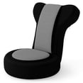 thumbnail image 2 of Costway Lazy Sofa Chair with Adjustable Headrest & Backrest, Sponge Padded Seat,Metal Frame Black + Gray, 2 of 9