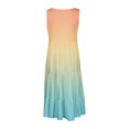 thumbnail image 5 of AherBiu Plus Size Beach Dresses for Women Gradient Color Sundresses Ruched Ruffle Flowy Midi Tank Dress, 5 of 5
