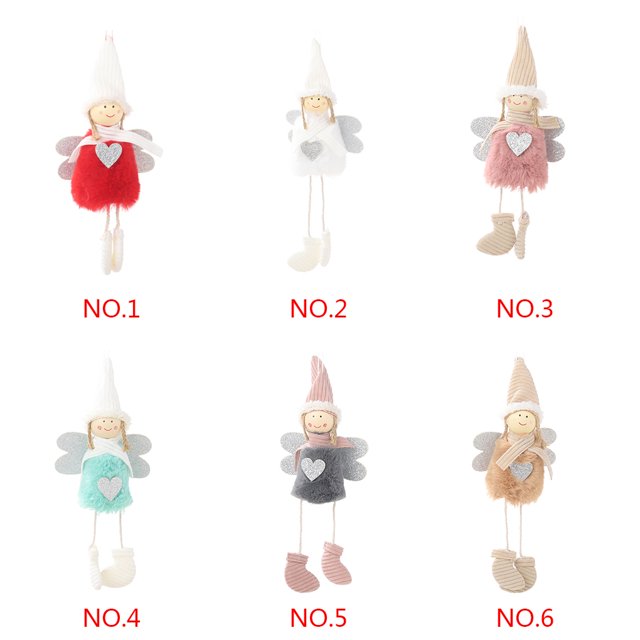 stanreset Noël Peluche Ange Suspendu Jouet Vacances Pendentif Décoration Rouge 1Set