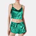 thumbnail image 2 of 2025 Ensembles de Pyjama pour Femmes Velours 2 Pyjamas pour Femmes Grandes Pièces Combinaison Tenue Sans Manches Shorty Pyjamas Dames Haut Court Camisole +, 2 of 7