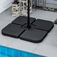thumbnail image 2 of Outsunny Base de Parasol 4 Pcs avec Verrouillage en U, Remplie d'Eau Ou de Sable, 2 of 10