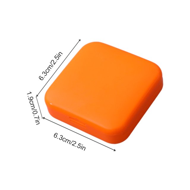 Maoww Pill Case 2 Grids Cute Dust Proof Daily Pills Organizer Box Portable Container Cases Dispenser Office for Purse Bags Orange 1Set