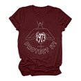 thumbnail image 2 of Pompotops T-Shirt Décontracté à Manches Courtes pour Femmes avec Imprimé Lettre, 2 of 6
