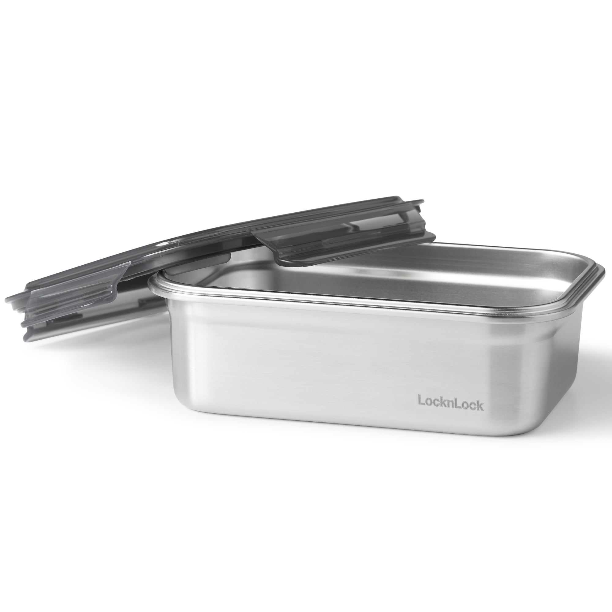 Starfrit LocknLock Steel, Contenant de rangement en acier inoxydable, Capacité de 1,2L /40oz, Rectangulaire, avec couvercle
