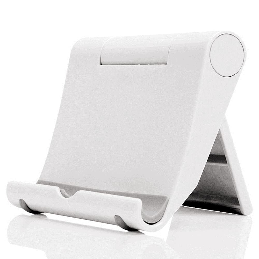 Cell Phone Stand for Desk, Foldable Cell Phone Holder Mobile Stand Phone Dock, Multi-Angle Universal Adjustable (White)