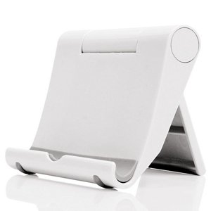 Cell Phone Stand for Desk, Foldable Cell Phone Holder Mobile Stand Phone Dock, Multi-Angle Universal Adjustable (White)