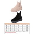 thumbnail image 2 of Woobling Womens Anti-Slip Winter Shoes Work Anti-Slip Round Toe Chelsea Boot Fashion Combat Booties Beige 7, 2 of 9