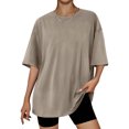 thumbnail image 2 of Timegard T-Shirts pour Femmes Athlétiques à Col Rond à Manches Courtes Amples Haut d'Entraînement Confortable Uni Décontracté Basique, 2 of 3