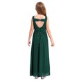 thumbnail image 2 of Miaeowve Robe de Demoiselle d'Honneur pour Fille Sans Manches en Mousseline Perlée, Robe de Demoiselle d'Honneur Junior, Robe de Fête de Mariage pour Filles, Vert Armée 6, 2 of 7