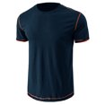 thumbnail image 3 of Besolor Chemises d'Été pour Hommes Col Rond Manches Courtes Hauts Basiques Décontractés Couleur Unie Blouse Sport Tees, 3 of 5